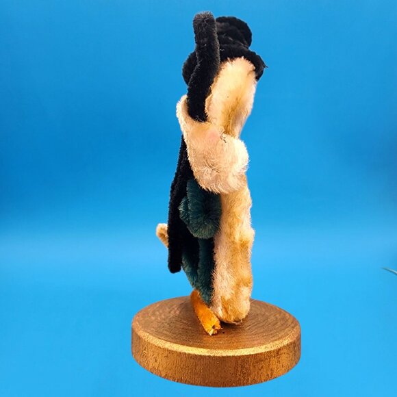 Vintage 1950s Chenille Snowman Ornament Red Nose Hat Scarf Banjo Putz Japan - Picture 5 of 10